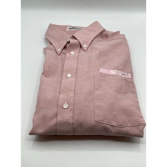 NASCAR Men’s Pink Long Sleeve Button Down Shirt by Motorsport Traditions Size L - Picture 8 of 9